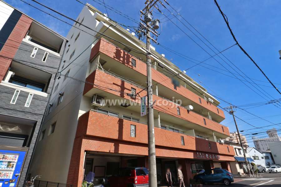 サンライフマンション伝馬の外観（南西側から）