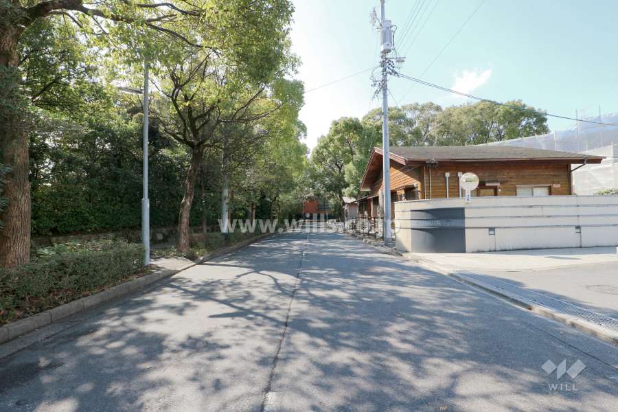 敷地南東側の前面道路（北東側から)