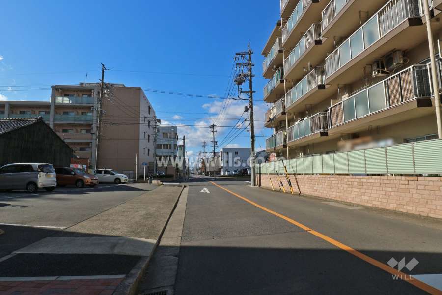 敷地南側の前面道路（東側から）