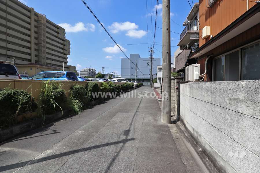 敷地北側の前面道路(南側から)
