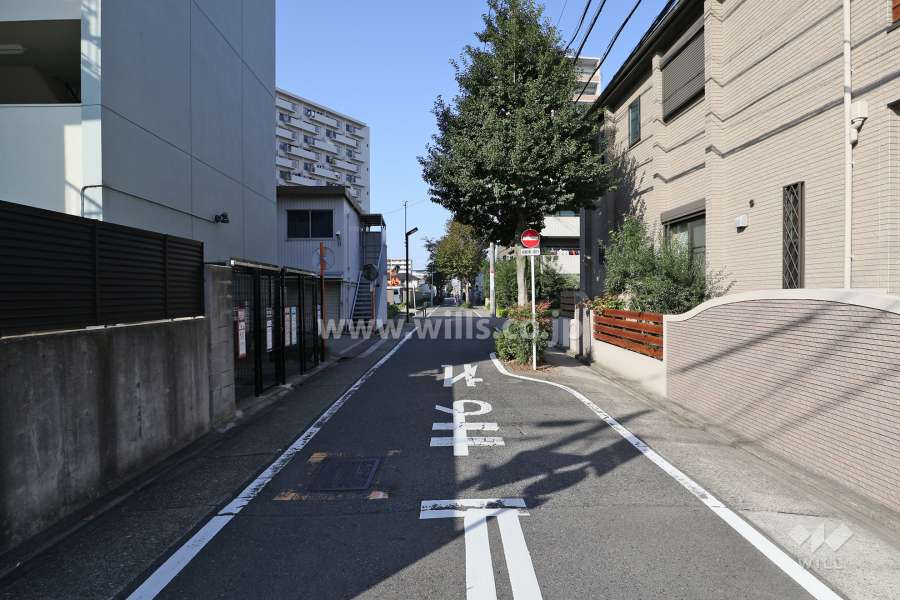 敷地東側の前面道路（南側から）