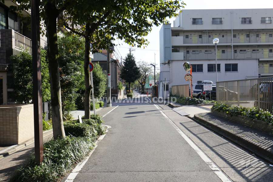 敷地西側の前面道路