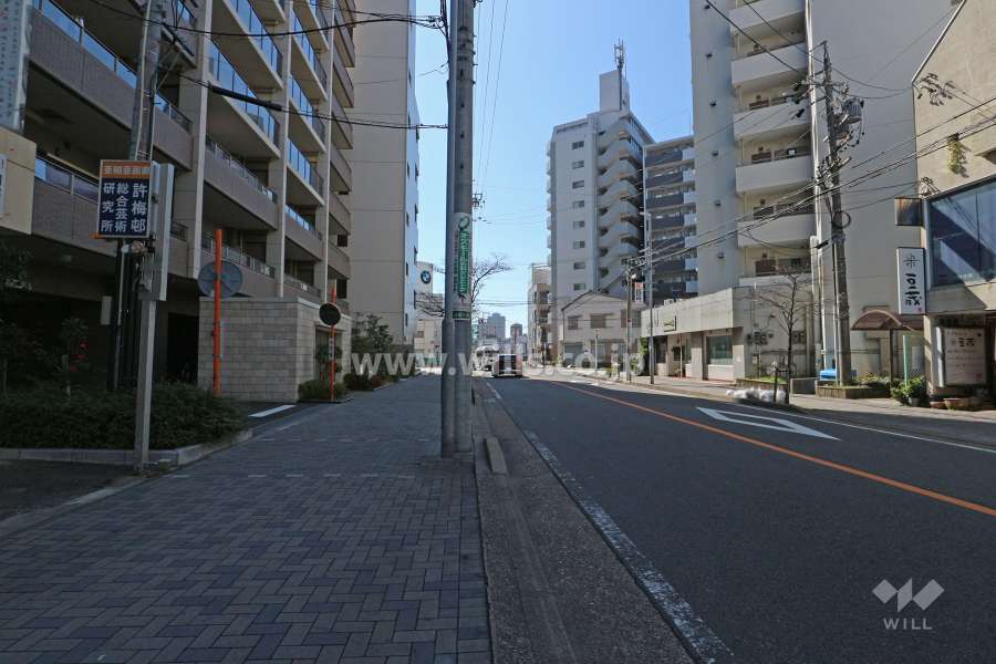 敷地北西側の前面道路