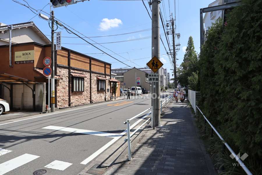 敷地東側の前面道路