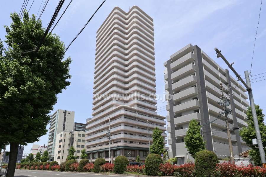 アンビックス志賀ストリートタワーの外観（南東側から）