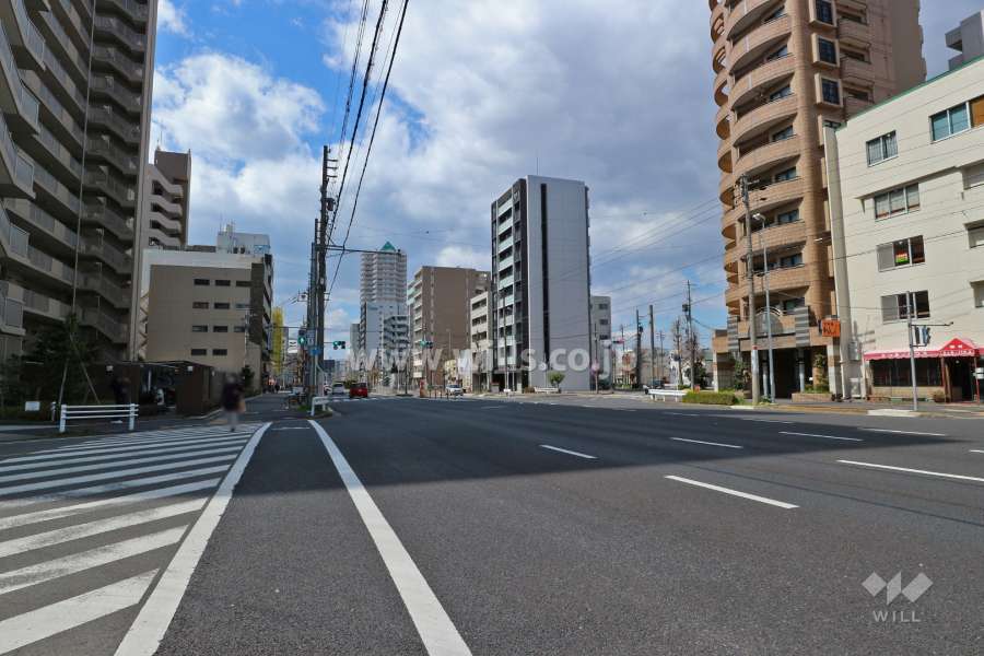 敷地南側の前面道路（東側から）