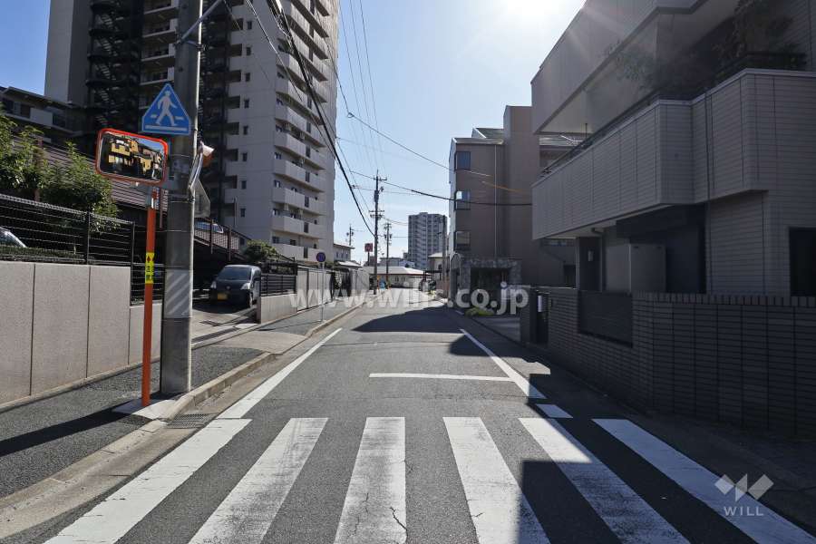 敷地西側の前面道路(北側から）