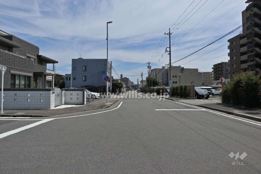 敷地北側の前面道路（西側から）
