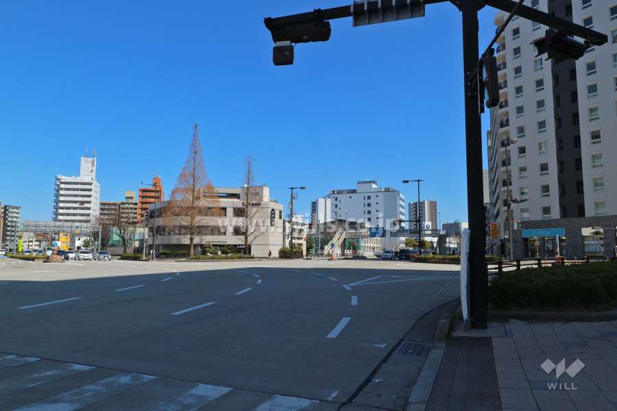 敷地北西側の前面道路（南西側から）