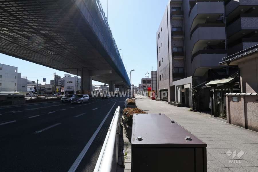 敷地東側の前面道路（北側から）