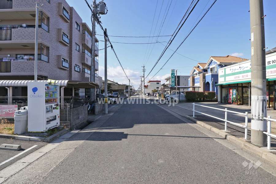 敷地北側の前面道路（西側から）