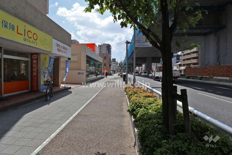 敷地西側の前面道路(北側から)