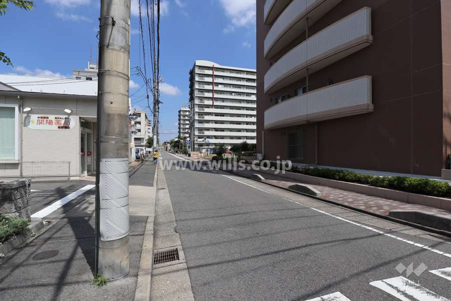 敷地西側の前面道路
