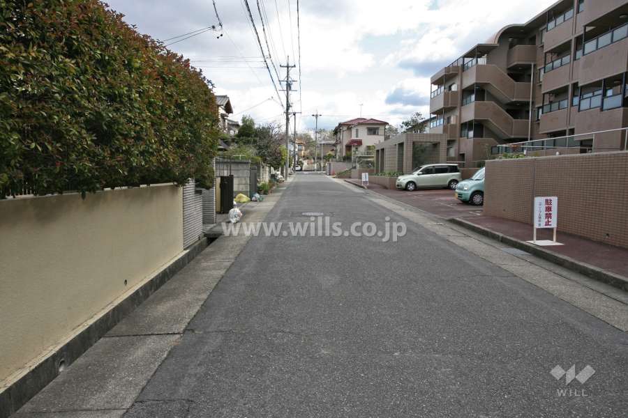 敷地北側の前面道路(西側から)