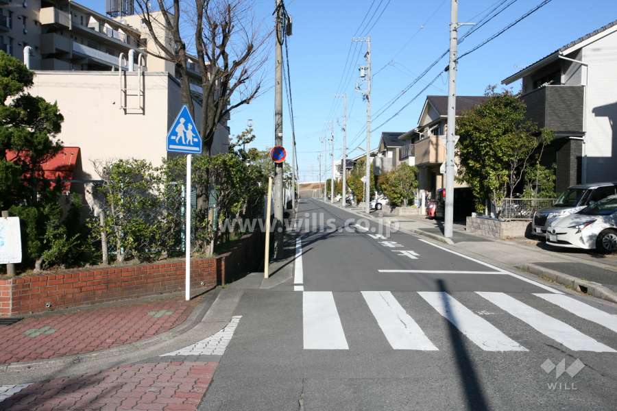 敷地北側の前面道路（東側から）
