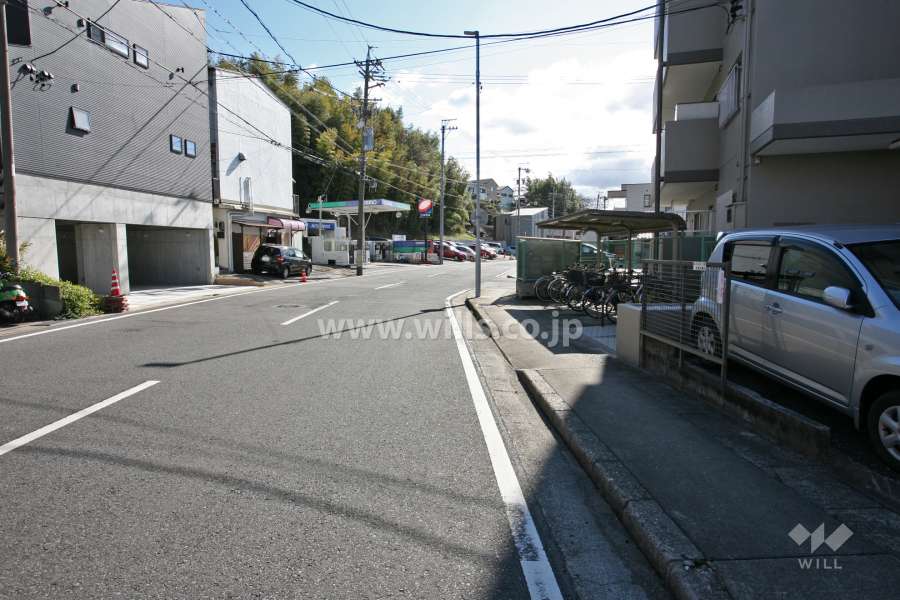 敷地東側の前面道路(北側から)
