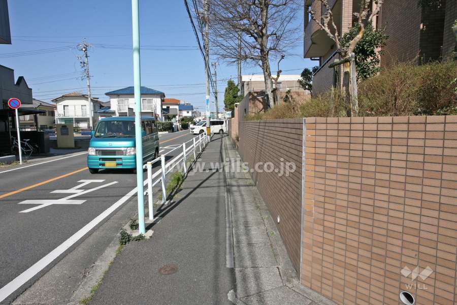 敷地西側の前面道路（南側から）
