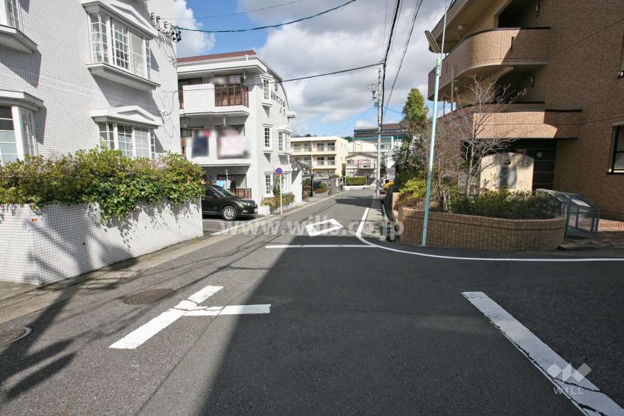 敷地東側の前面道路(南側から)