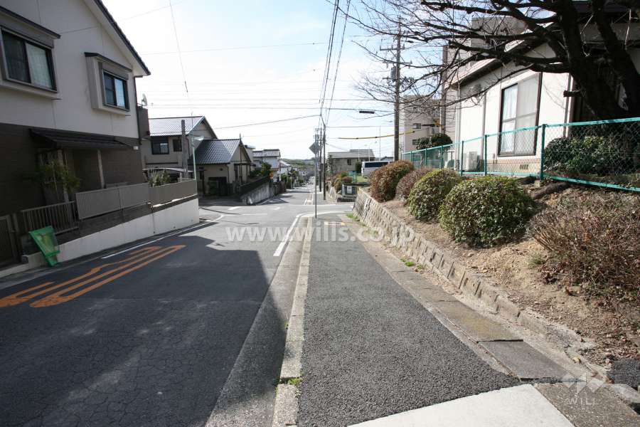 敷地東側の前面道路（北側から）