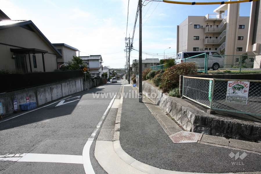 敷地東側の前面道路（北側から）