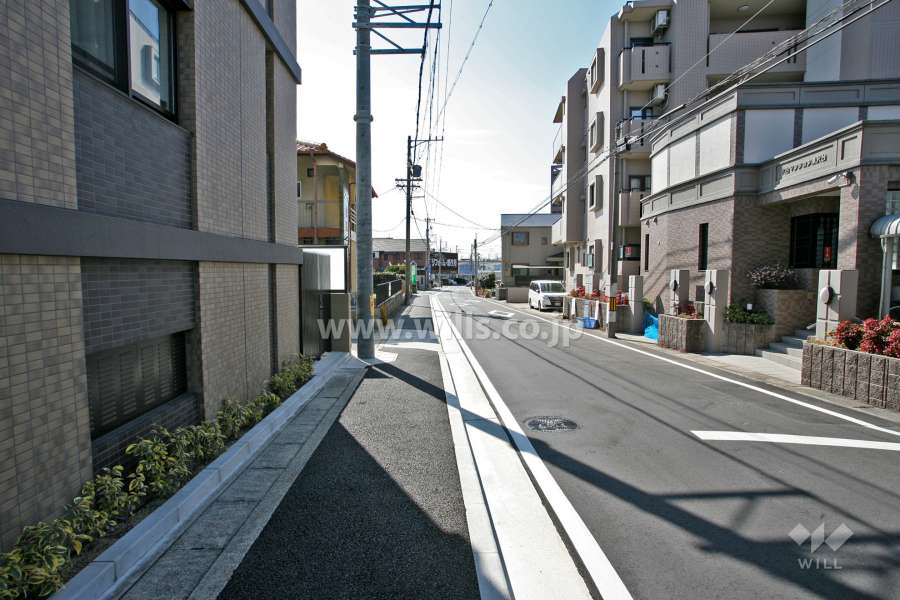 敷地東側の前面道路(北側から)