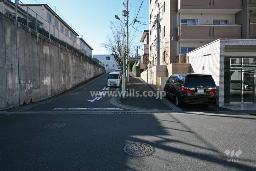 敷地東側の前面道路(北側から)