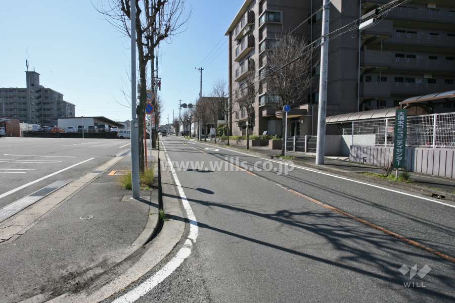 敷地東側の前面道路(北側から)