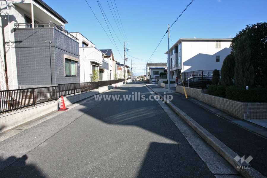 敷地北側の前面道路(西側から)