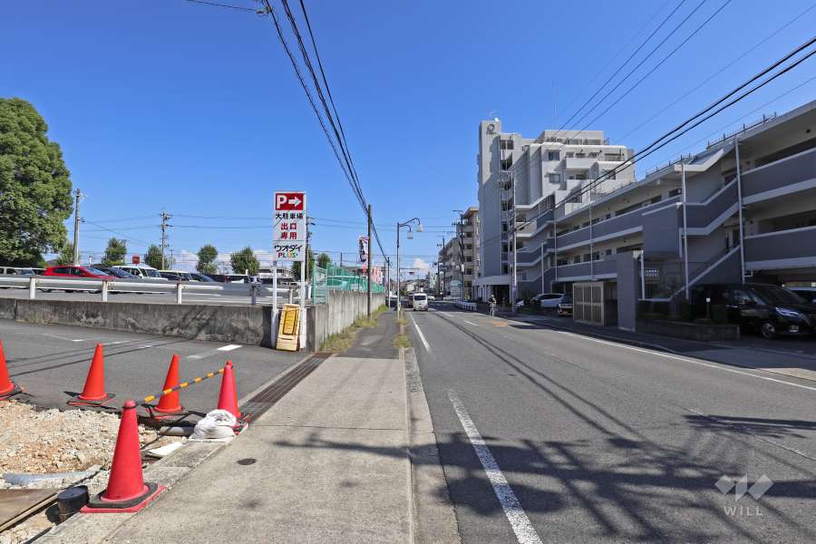 敷地北側の前面道路（西側から）