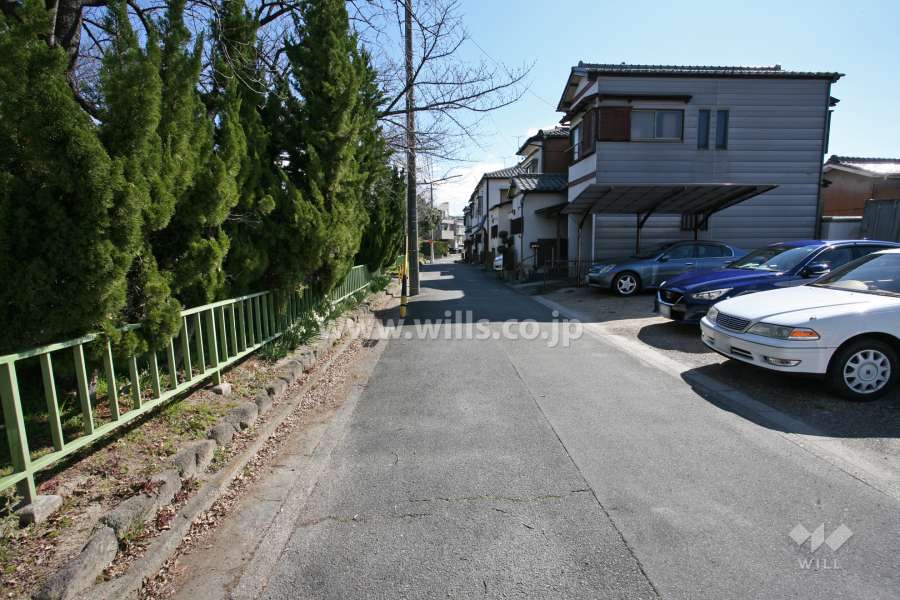 敷地東側の前面道路(西側から)