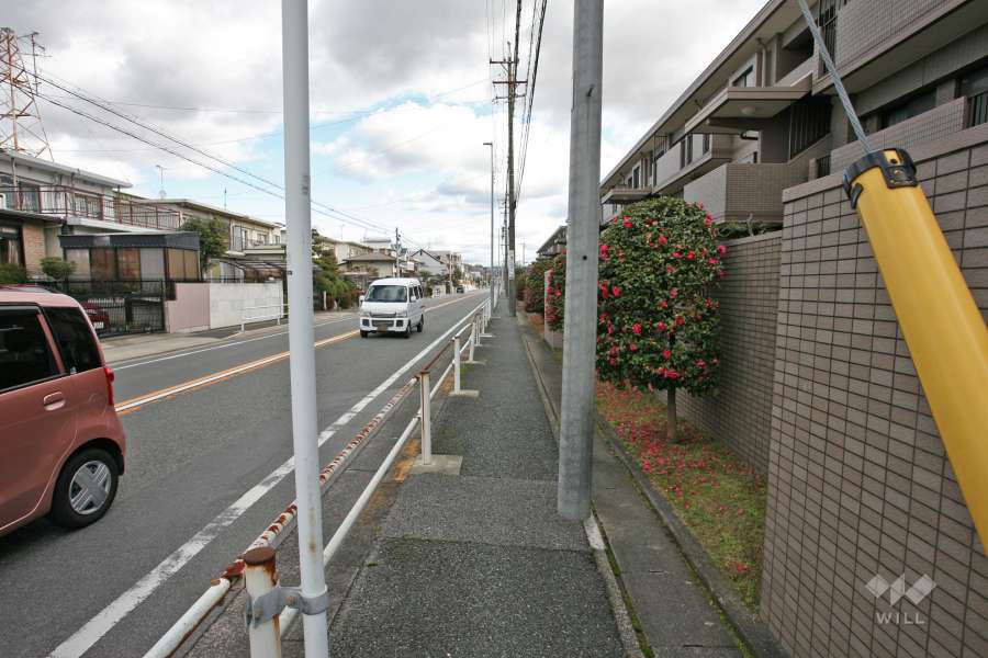 敷地北側の前面道路(西側から)
