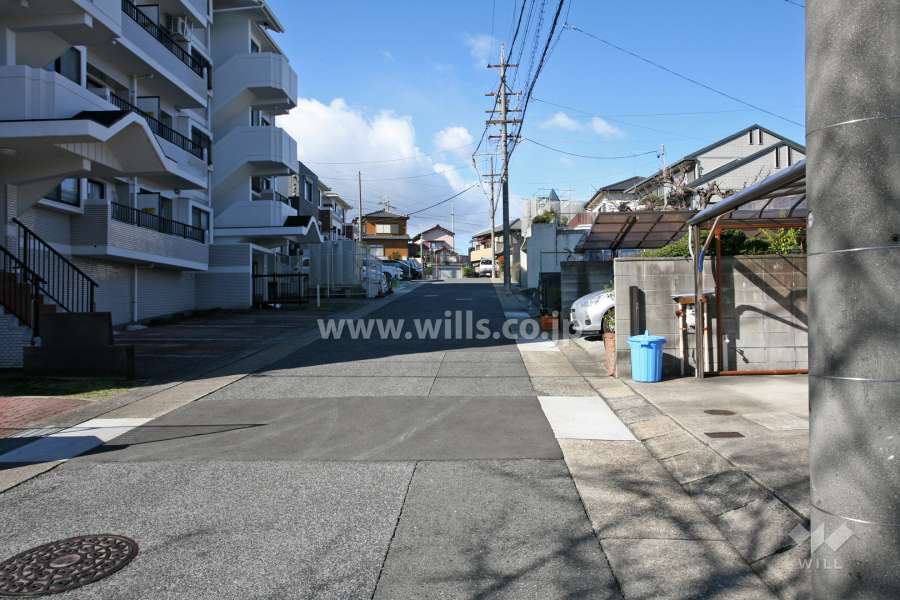 敷地北側の前面道路（東側から）