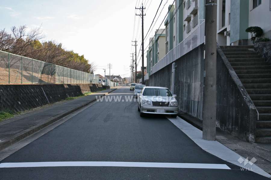 敷地北側の前面道路(西側から)