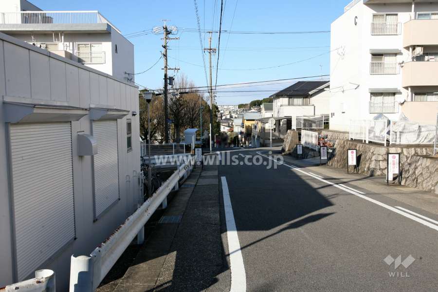 敷地東側の前面道路（南側から）