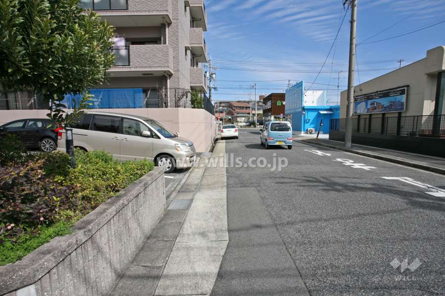 敷地東側の前面道路(南側から)