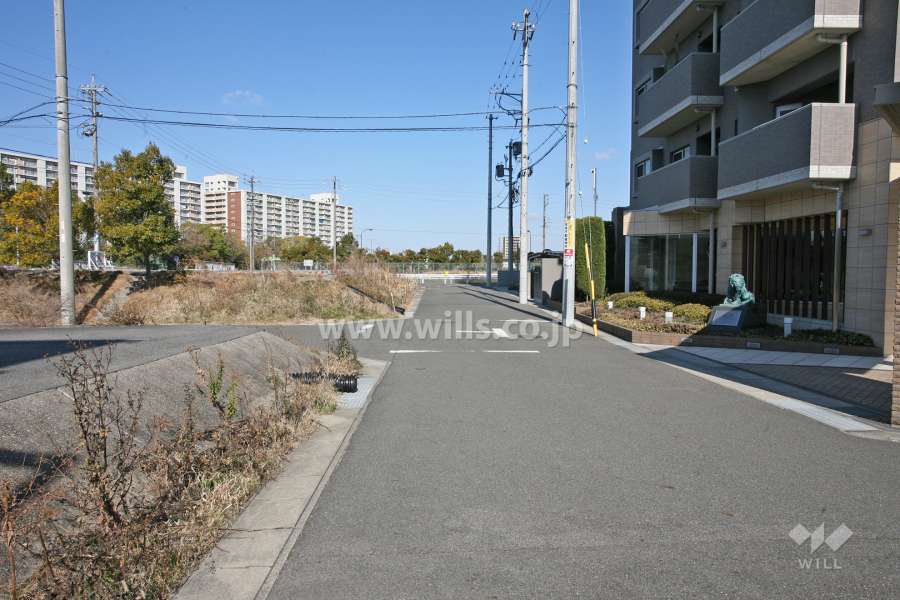 敷地西側の前面道路