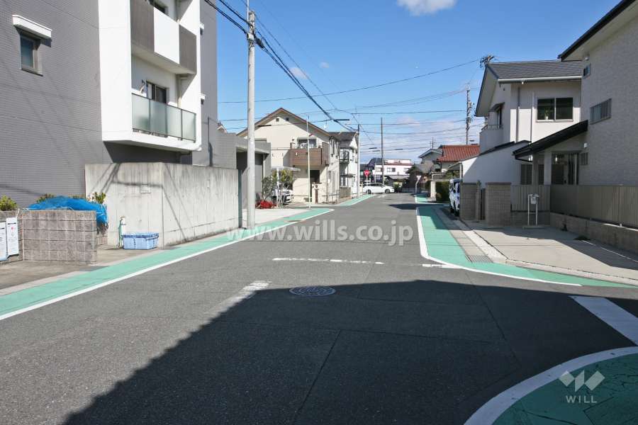 敷地東側の前面道路(南側から)