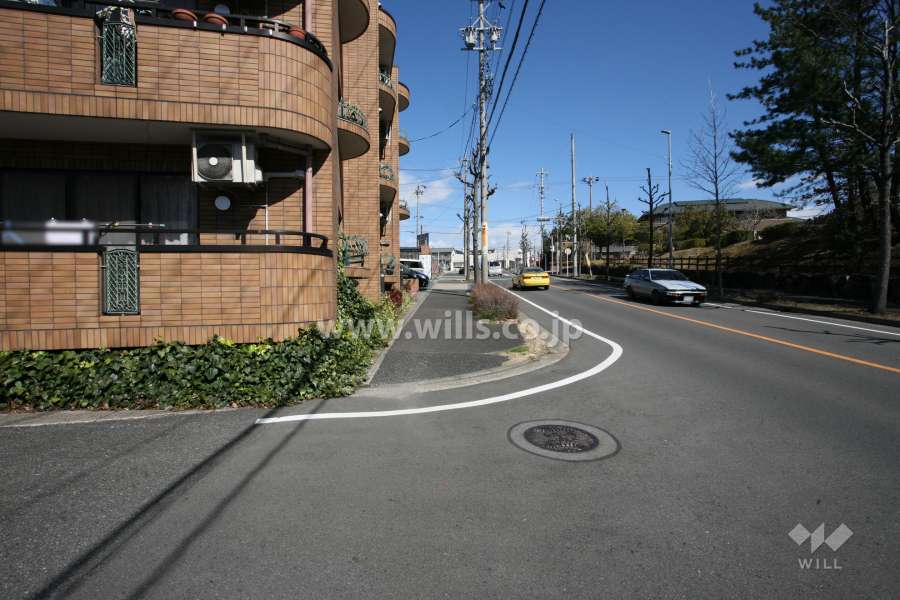 敷地東側の前面道路（南側から）