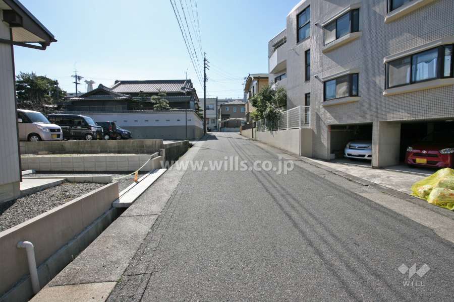 敷地東側の前面道路(北側から)