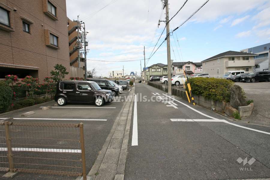 敷地北東側の前面道路（南東側から）