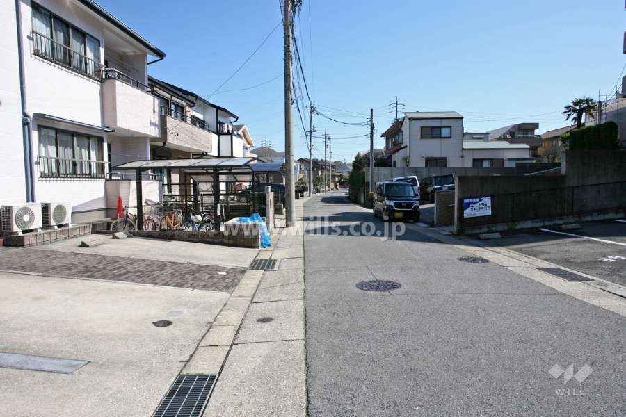敷地北側の前面道路（西側から）