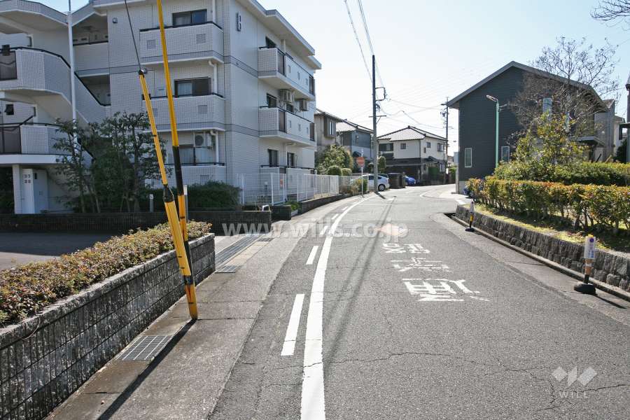 敷地西側の前面道路