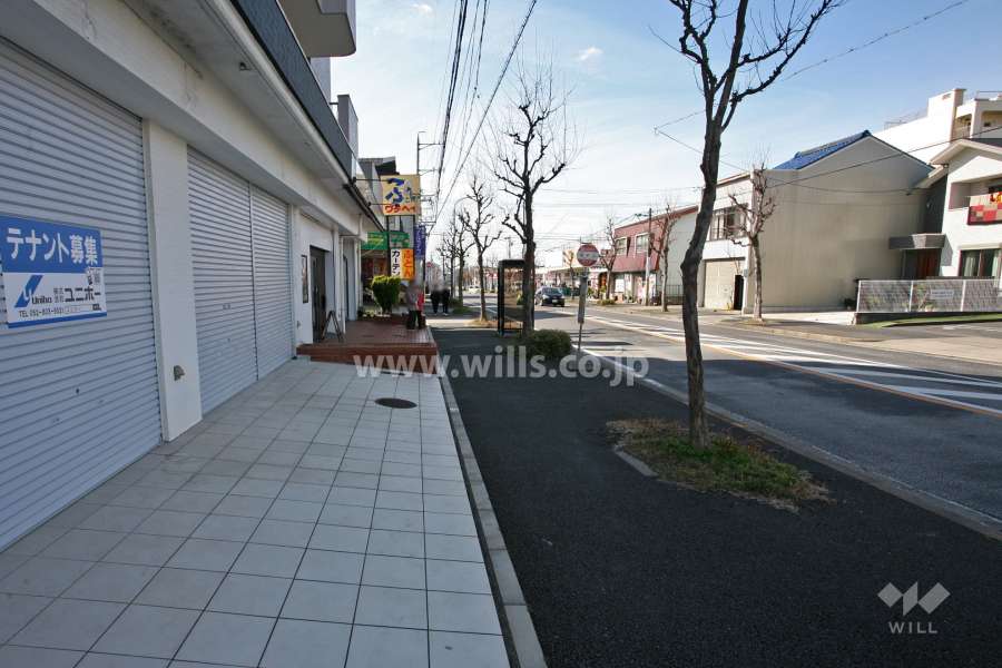 敷地北西側の前面道路(北東側から)