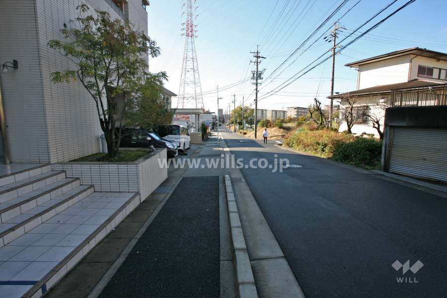 敷地西側の前面道路