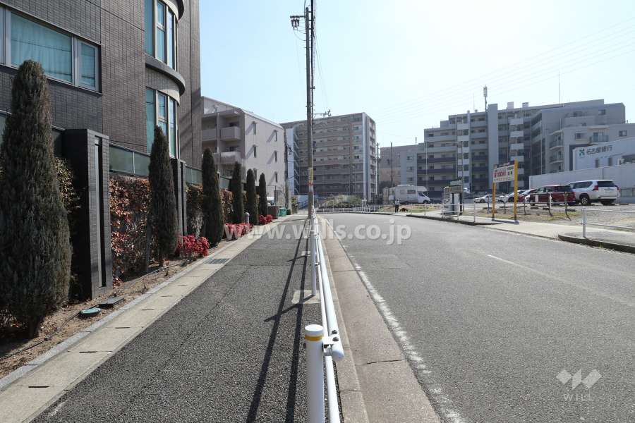 敷地の南西側前面道路（北西側から）