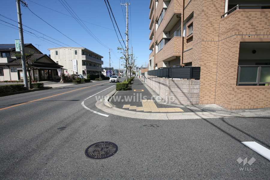 敷地西側の前面道路