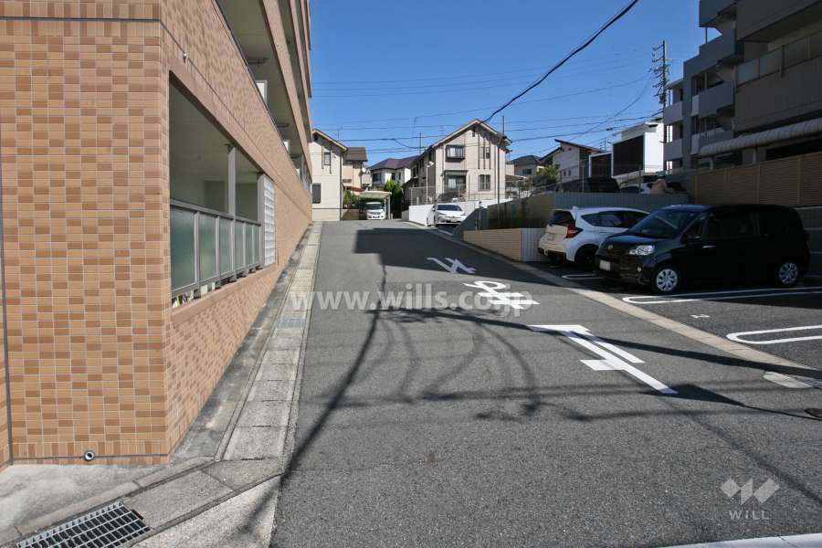 敷地北側の前面道路(西側から)