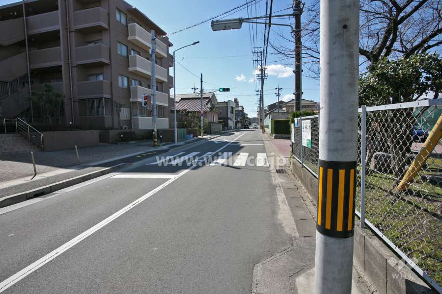敷地面積西側の前面道路(北側から)