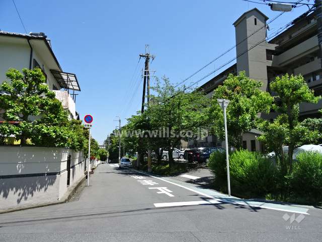 敷地北側の前面道路（西側から）