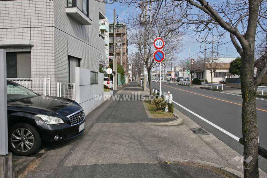 敷地東側の前面道路(南側から)